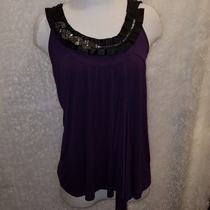 Purple and black beaded top